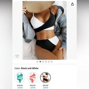 Black and white bikini. NWOT